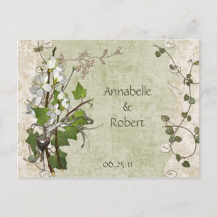 Carte Postale Faire-part Les fleurs vintages de lierre de cornouiller font
