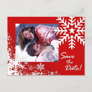 Carte Postale Faire-part Les flocons de neige d'hiver sauvent la photo