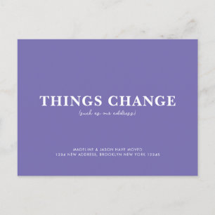 Carte Postale Faire-part Les objets violets minimalistes changent de mouvem