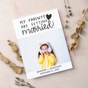 Carte Postale Faire-part Les parents se marient photo enfant enregistrer la