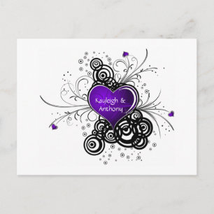 Carte Postale Faire-part Les remous de noir de Purple Heart font gagner la