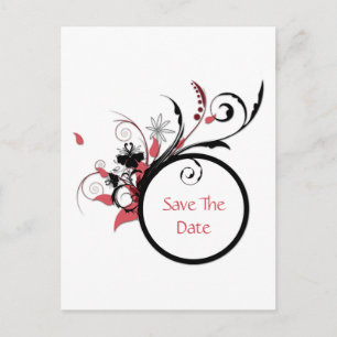Carte Postale Faire-part Les remous de rose et de noir font gagner la date