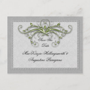 Carte Postale Faire-part Les remous d'Enbellished de chaux et d'argent font
