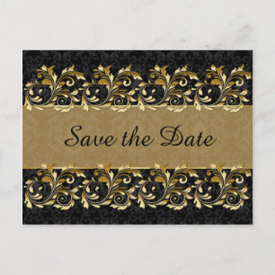 Carte Postale Faire-part Les remous d'or feuillus font gagner la date
