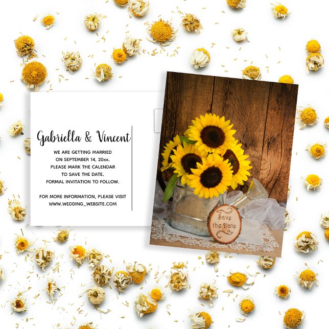 Carte Postale Faire-part Les tournesols et l'arrosage peuvent mariage sauve (Créateur téléchargé)