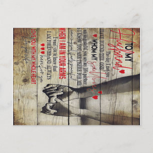 Carte Postale Faire-part Lettre à mon mari, Cadeau de citations d'amour