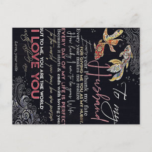 Carte Postale Faire-part Lettre à mon mari   Meilleur cadeau de la fête des