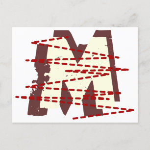 Carte Postale Faire-part Lettre de monogramme vintage urbaine grunge en dét