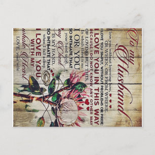 Carte Postale Faire-part Lettre mignonne au mari Bel cadeau Fête des pè