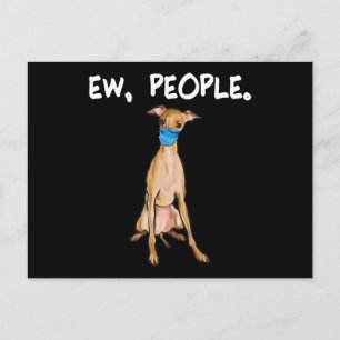 Carte Postale Faire-part lévrier italien peu de personnes chien portant un 