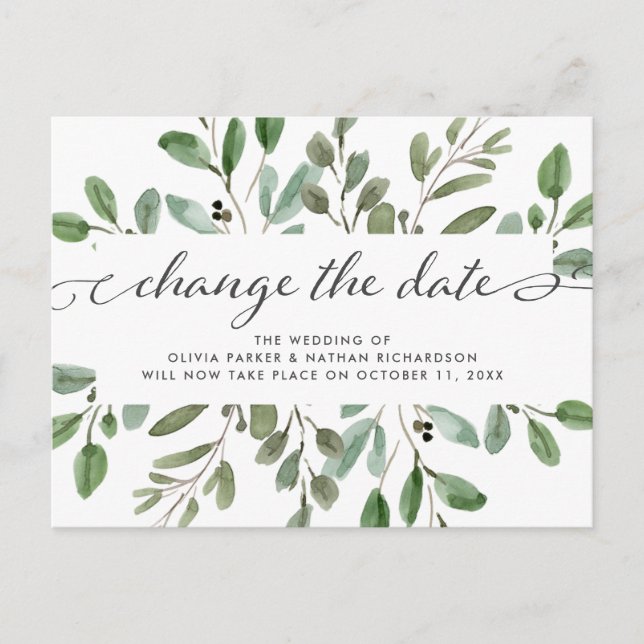 Carte Postale Faire-part Liage minimal | Mariage Modifier la date (Devant)