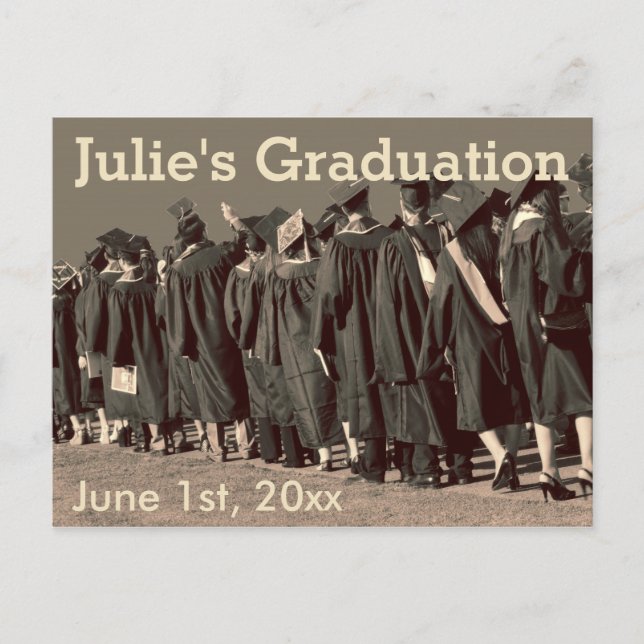 Carte Postale Faire-part Ligne de photos des diplômés (Devant)