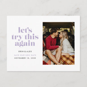 Carte Postale Faire-part Lilac Essayons de nouveau de modifier le Mariage d