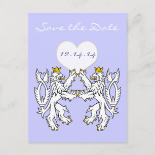 Carte Postale Faire-part Lion Rampant Mariage Médiéval Renaissance