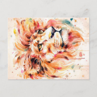 Carte Postale Faire-part Lion Water Lion Art | Merveilleux cadeau