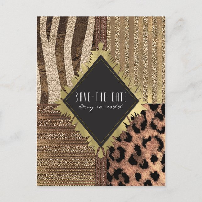 Carte Postale Faire-part Lioness Safari Jungle Glam Modern Enregistrer la d (Devant)