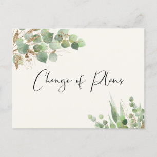 Carte Postale Faire-part Liste d'invités Mariages réduite Crème Eucalyptus