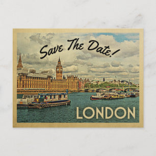 Carte Postale Faire-part Londres Sauvegarder la date Royaume-Uni Angleterre
