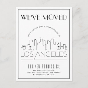 Carte Postale Faire-part Los Angeles Moderne Deco   Changement d'adresse