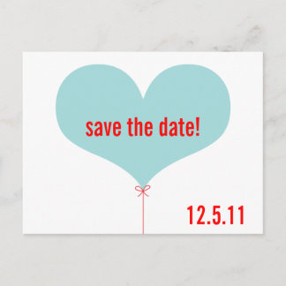 Carte Postale Faire-part Love Balloon Enregistrer la date