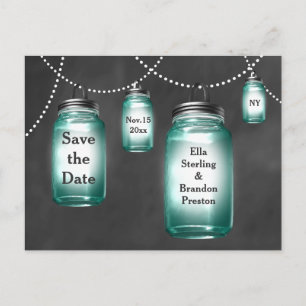 Carte Postale Faire-part Love Mason Jars Enregistrer la date