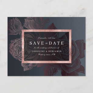 Carte Postale Faire-part Luxe rose gold botanique vintage pour annoncer vot