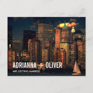 Carte Postale Faire-part Magnifique Skyline New York Économisez La Date 2