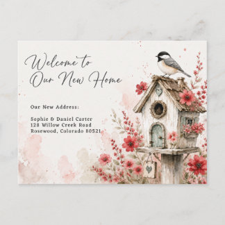 Carte Postale Faire-part Maison de l'oiseau à l'aquarelle charmante Nouveau