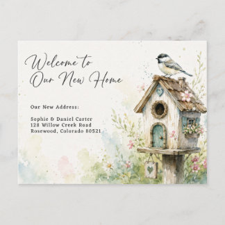 Carte Postale Faire-part Maison de l'oiseau à l'aquarelle charmante Nouveau