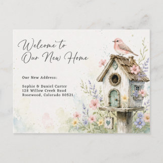 Carte Postale Faire-part Maison de l'oiseau à l'aquarelle charmante Nouveau