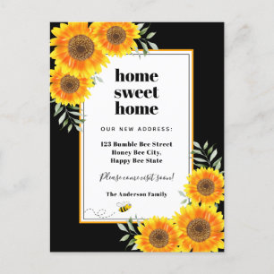 Carte Postale Faire-part Maison de tournesols maison douce maison noire mod