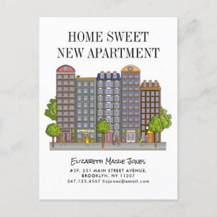 Carte Postale Faire-part Maison Douce Nouvel Appartement Emménagé en Ville 