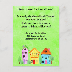 Carte Postale Faire-part Maison la plus mignonne du quartier Nouvelle adres