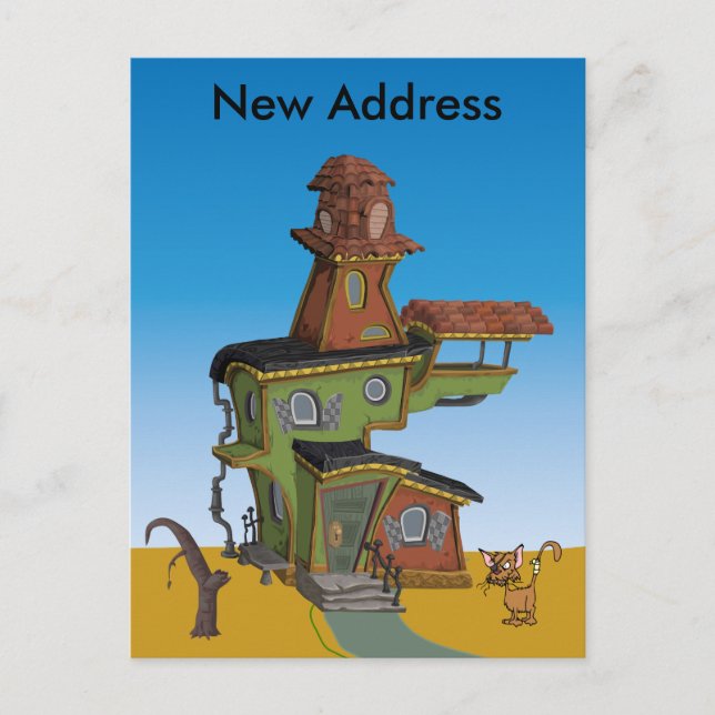 Carte Postale Faire-part Maison Laide Nouvelle Adresse (Devant)