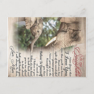 Carte Postale Faire-part Maman À Ma Fille Lettre, Fille Cadeau Anniversaire