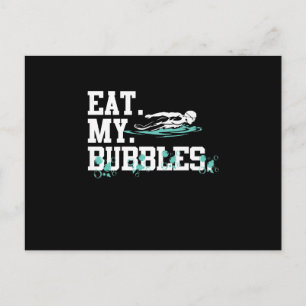 Carte Postale Faire-part Mange mes bulles Cadeau drôle de natation Concepti
