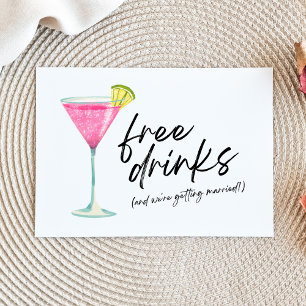 Carte Postale Faire-part Mariage à budget limité Boissons gratuites Économi