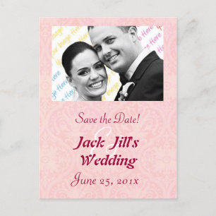 Carte Postale Faire-part Mariage à l'antique sur parchemin "Save the Date"