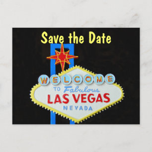 Carte Postale Faire-part Mariage à Las Vegas, Sauvegarder la Date
