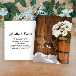 Carte Postale Faire-part Mariage à Ranch Bucket and Daisies Save the Date