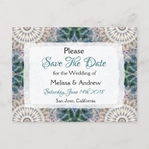 Carte Postale Faire-part Mariage à thème Mandala Enregistrez la Date