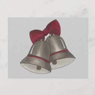 Carte Postale Faire-part Mariage Bell Bells Argent Enregistrer la date Cart