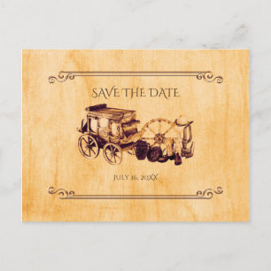 Carte Postale Faire-part Mariage campagnard Vintage Occidental Enregistrer 