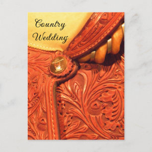 Carte Postale Faire-part Mariage campagnard Western Saddle Enregistrer la d