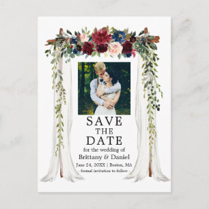 Carte Postale Faire-part Mariage Canopy Aquarelle Florale Photo