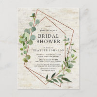 Mariage champêtre en cuivre géométrique eucalyptus