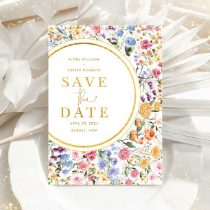 Carte Postale Faire-part Mariage champêtre tendance dans un jardin de fleur