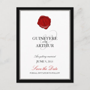 Carte Postale Faire-part Mariage classique de sceau de cire Enregistrer la 