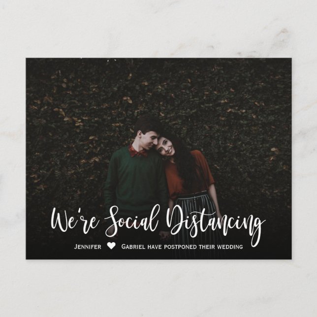 Carte Postale Faire-part Mariage Date reportée Photo simple (Devant)