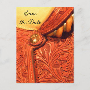 Carte Postale Faire-part Mariage de Campagne de Selle Occidentale Enregistr